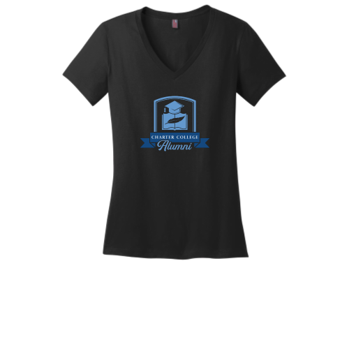 Charter College Alumni Ladies V Neck Tee