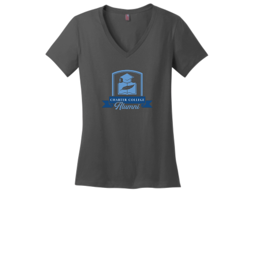 Charter College Alumni Ladies V Neck Tee